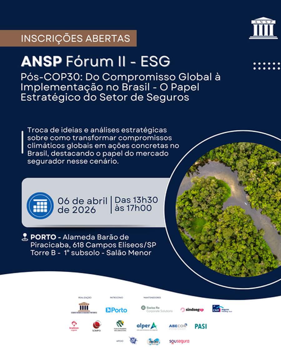Inscri&ccedil;&otilde;es abertas para o ANSP F&oacute;rum II &ndash; ESG no p&oacute;s-COP30