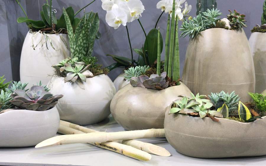 Vasos da cole&ccedil;&atilde;o Seixos, parceria entre a apresentadora Carol Costa, &ldquo;a louca das plantas&rdquo; e a Vasart. O design tem inspira&ccedil;&atilde;o nas pedras roladas de rios | Divulga&ccedil;&atilde;o Vasart