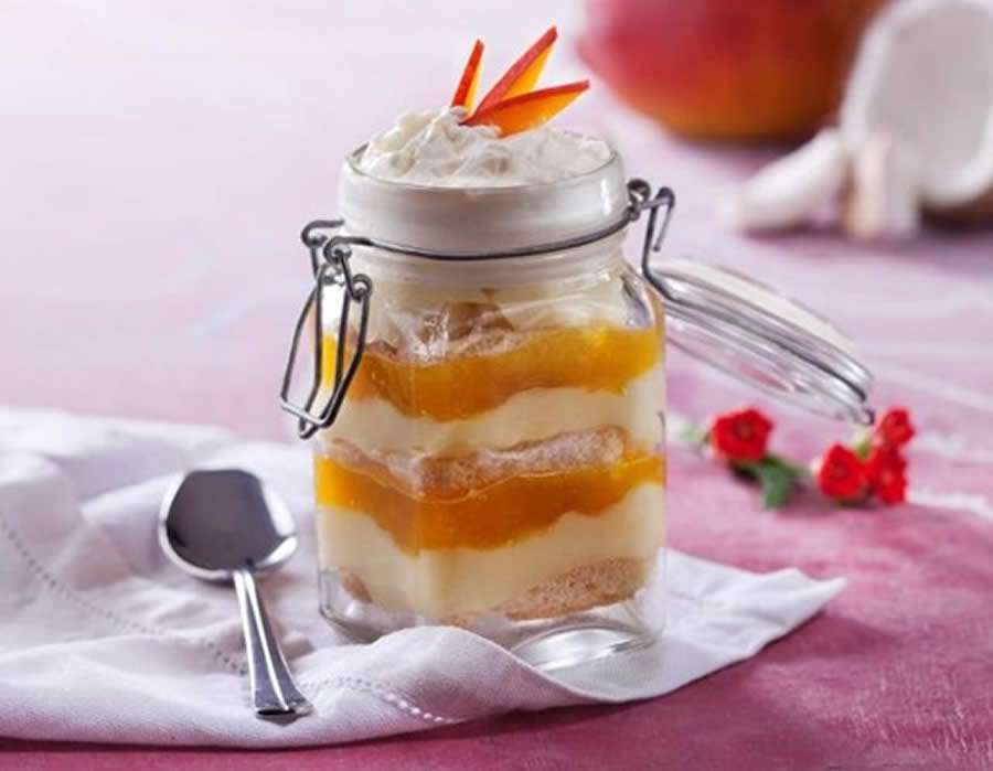 Pavê de Coco e Manga com Gengibre