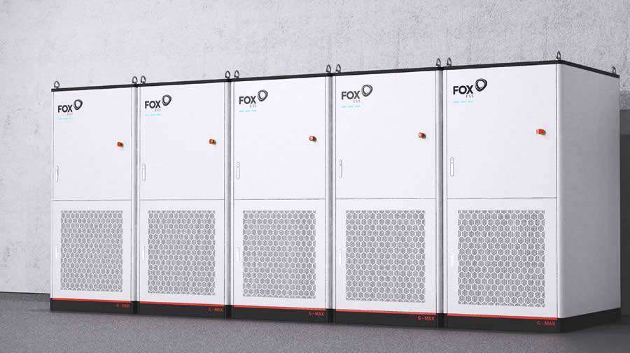 Fox ESS acaba de lan&ccedil;ar o G-MAX, mais conhecido como Sistema de Armazenamento de Energia em Baterias &ndash; BESS