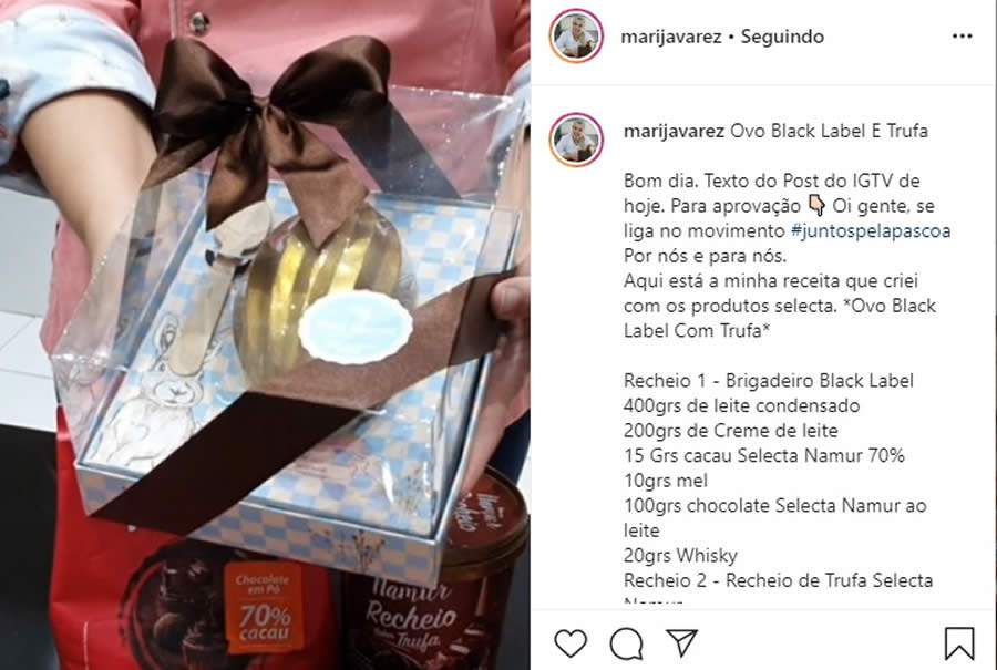 Campanha de Páscoa no Instagram promove ações de apoio a microempreendedores de chocolates