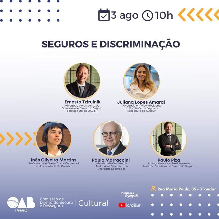 OAB-SP debater&aacute; sobre Seguros e Discrimina&ccedil;&atilde;o nesta quarta-feira
