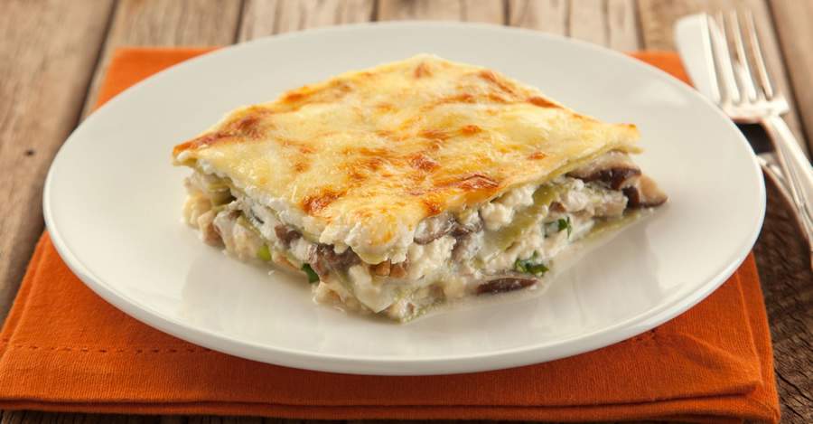 Lasanha verde com cogumelos