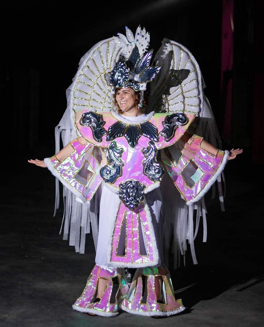 Na Ala 11, fantasias representam o seguro de Vida: &ldquo;Celebrando a "vida" enterrando a tristeza da "morte" &ndash; Foto: Gabriel Martins