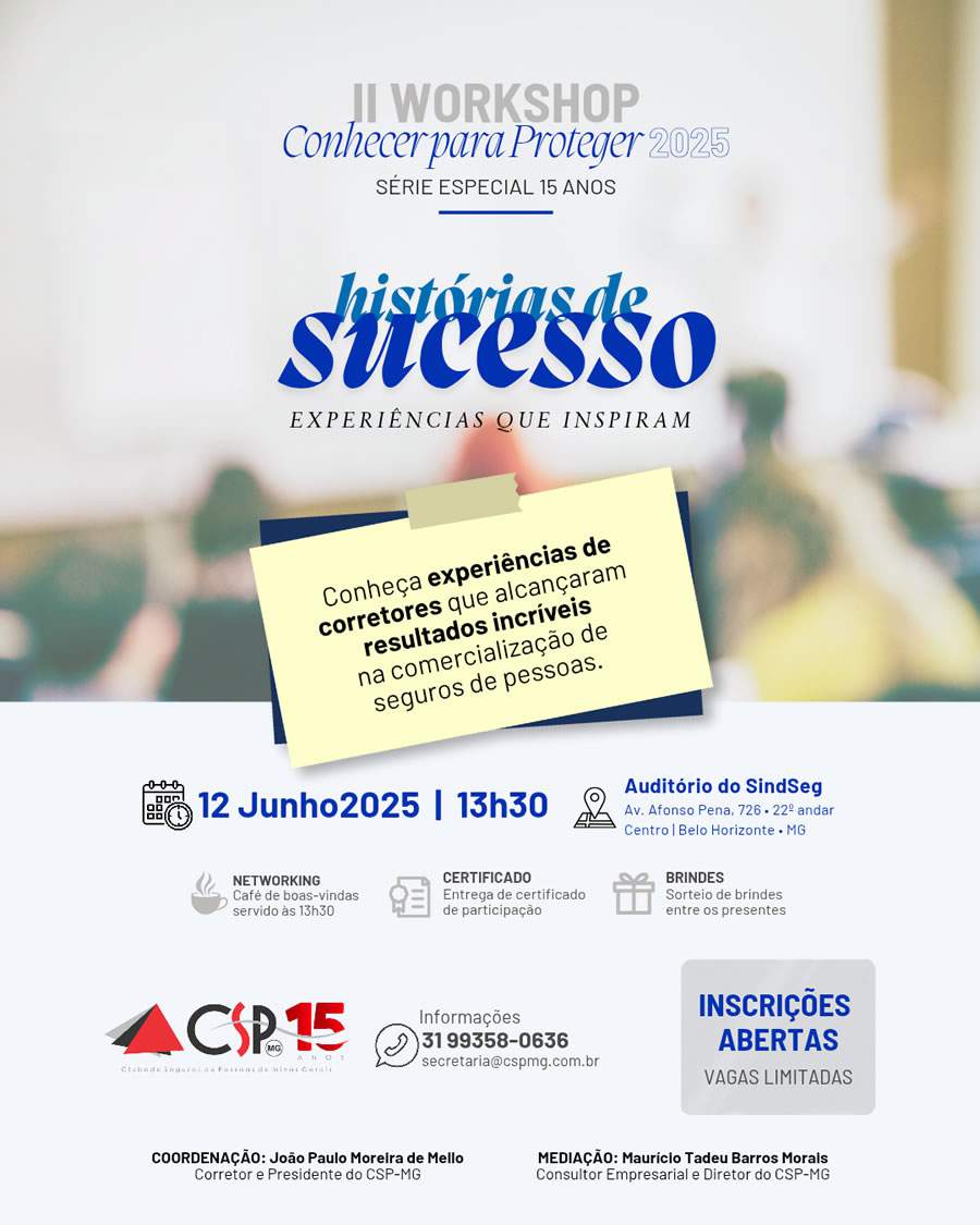 Workshop “Conhecer para Proteger” chega à 2ª edição com promoção do CSP-MG