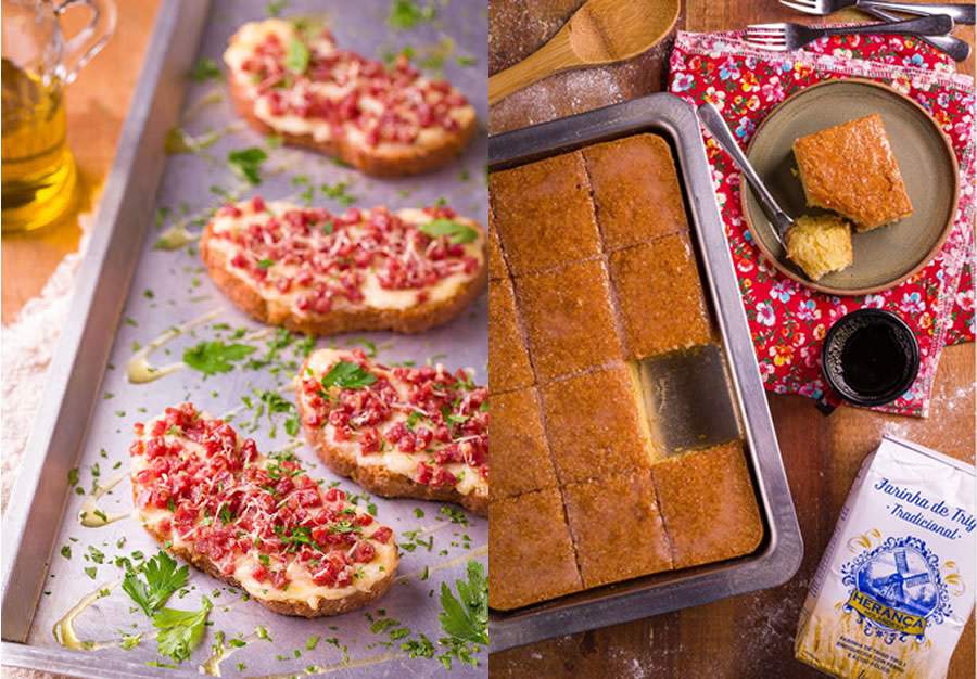 Bruschetta Cremosa e Bolo de Milho  - Créditos: Divulgação