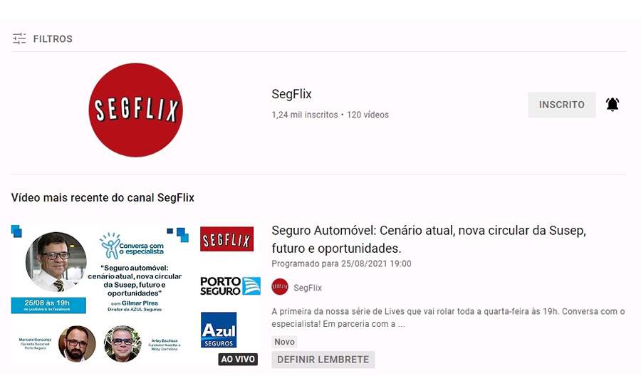 Qualifica&ccedil;&atilde;o para os corretores de seguros avan&ccedil;a nas transmiss&otilde;es do canal SEGFLIX