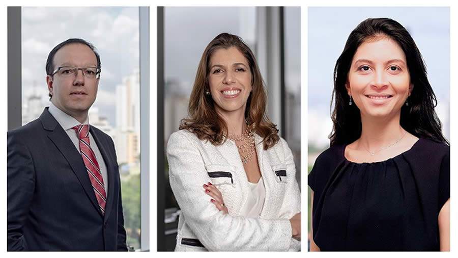 Andr&eacute; Alarcon, Marcia Cicarelli e Luciana Prado, s&oacute;cios da equipe de Seguros e Resseguros do Demarest Advogados