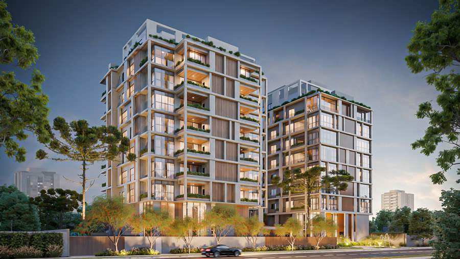 Fachada The Pineyards - Divulga&ccedil;&atilde;o GT Building