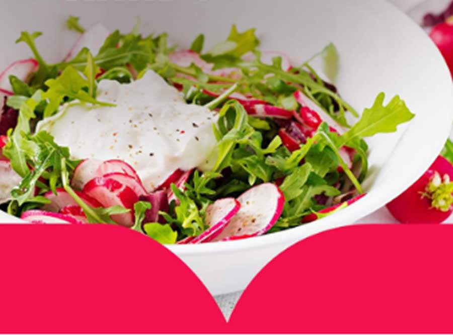 Xandô receitas: Salada de rabanete e rúcula com creme azedo