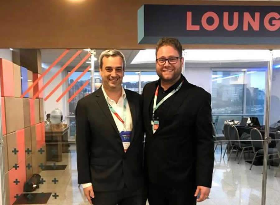 Leandro Poli, diretor t&eacute;cnico da Essor Seguros e Felipe Arag&atilde;o, presidente Latin America RE