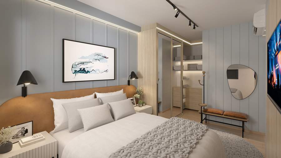 Plantas dos apartamentos, por sua vez, foram desenvolvidas para garantir a integra&ccedil;&atilde;o dos ambientes - Cr&eacute;dito: Proje&ccedil;&atilde;o/ Yticon