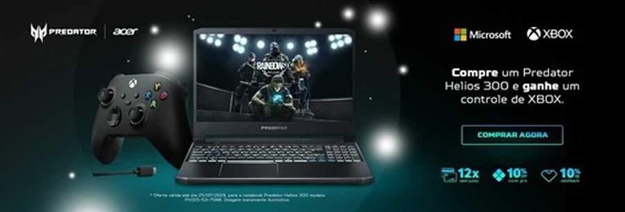 Anivers&aacute;rio da Acer Store render&aacute; controle de Xbox para quem comprar Helios 300