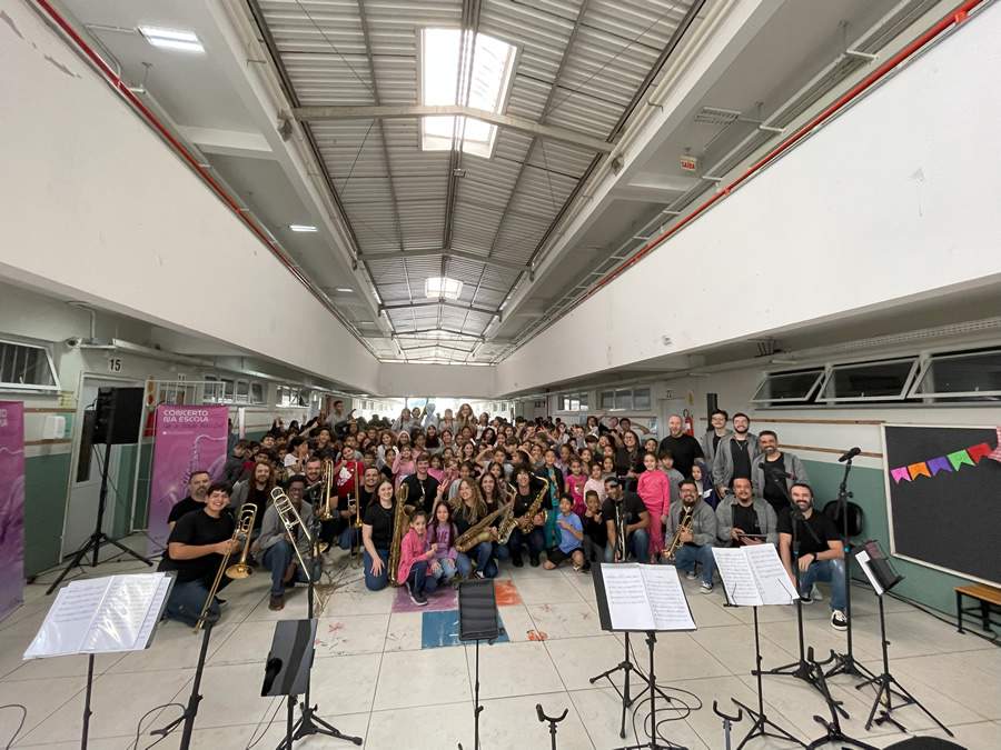 Projeto Concerto na Escola com a Banda Municipal de Blumenau - 2ª Edição - Foto: Soila Freese