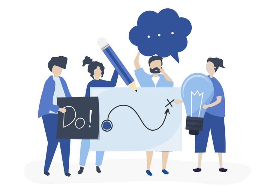 vetor trabalho em equipe em prol da inova&ccedil;&atilde;o - Freepik