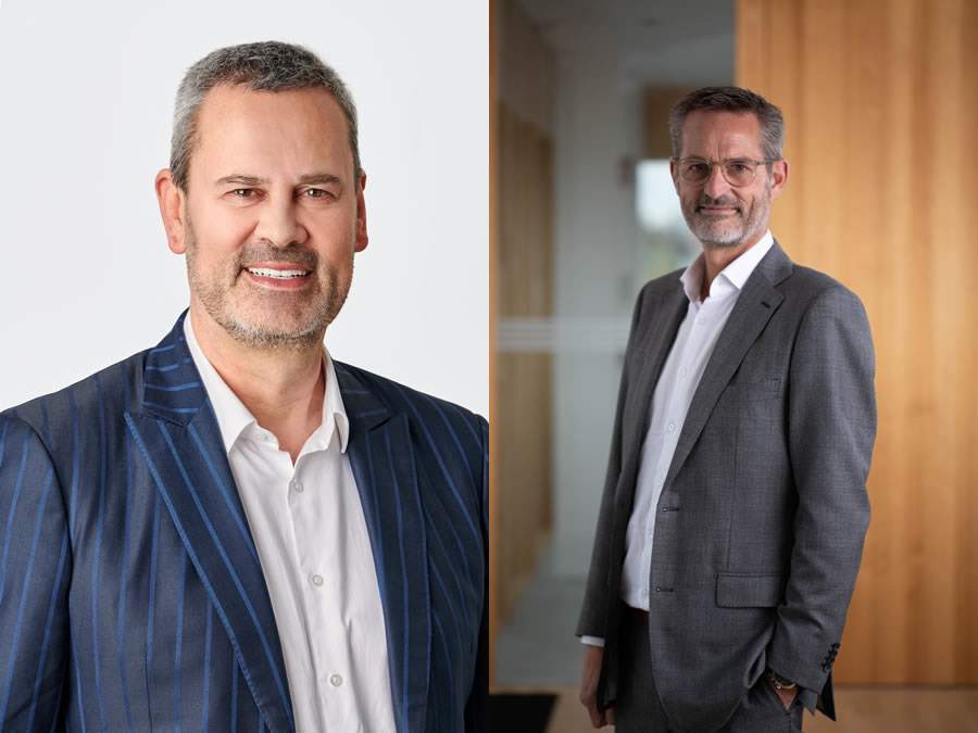 Andr&eacute; Mindermann, CEO do OTRS Group e&nbsp;Leon Vergnes, CEO da FileWave AG