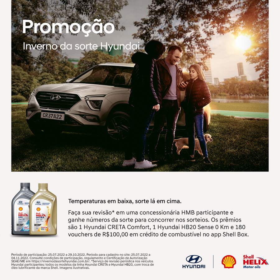 Promo&ccedil;&atilde;o &ldquo;Inverno da Sorte Hyundai&rdquo; vai sortear&nbsp;Novo HB20 e Creta Nova Gera&ccedil;&atilde;o zero-quil&ocirc;metro