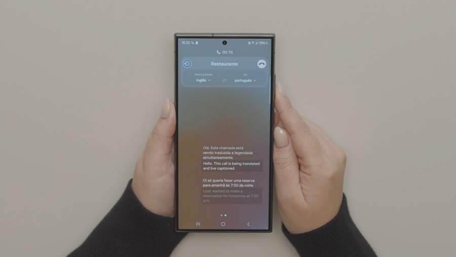 Como usar a Tradução Simultânea e o Intérprete do Galaxy AI