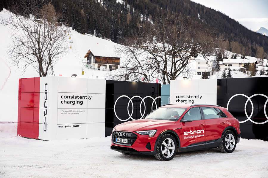 Audi fornece mobilidade sustentável e soluções de recarga no Fórum Econômico Mundial em Davos
