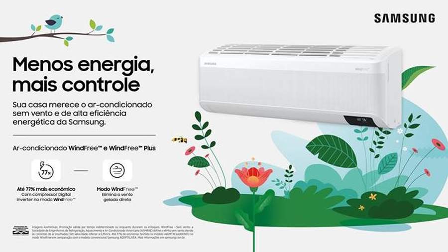 Tecnologia do ar-condicionado Samsung gera economia de at&eacute; 77% de energia para maior efici&ecirc;ncia no dia a dia