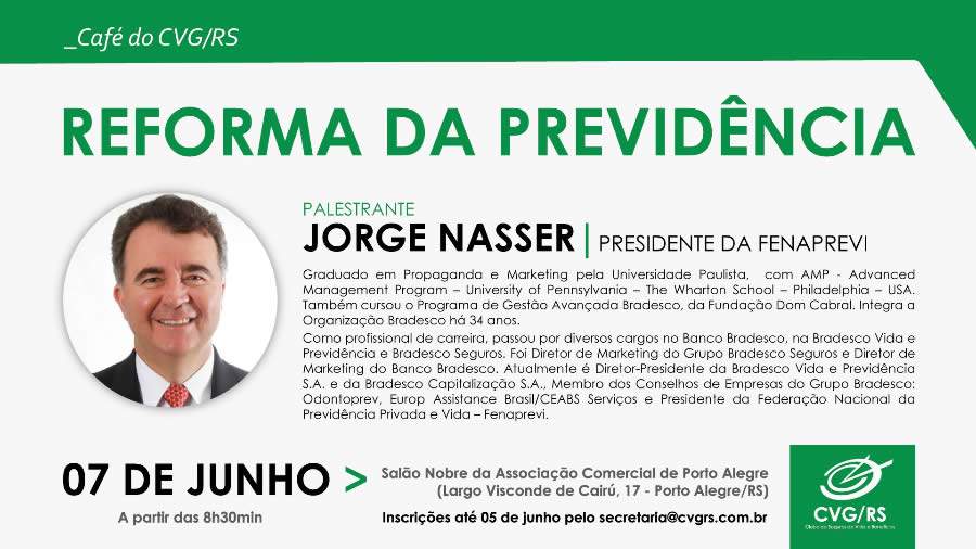 Presidente da FenaPrevi &eacute; o palestrante do Caf&eacute; do CVG/RS de junho