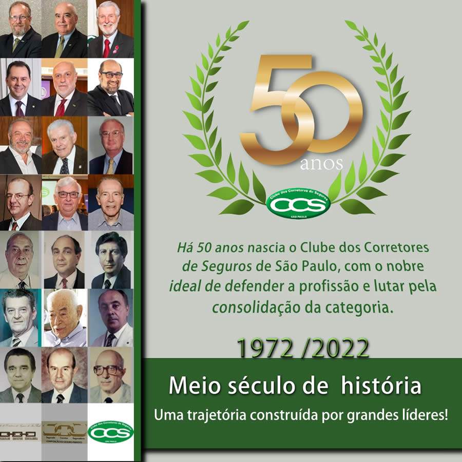 Os 50 anos do Clube dos Corretores de Seguros de S&atilde;o Paulo