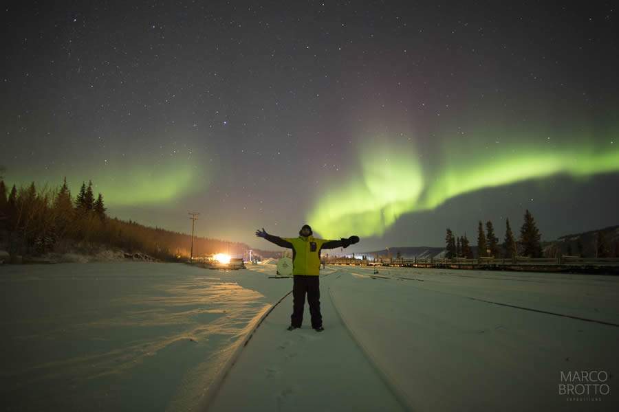Marco Brotto na Aurora Boreal do Alaska