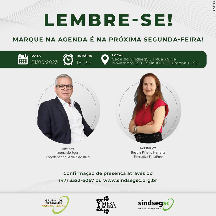 Mesa Redonda com a Diretora Executiva da FenaPrevi &eacute; na pr&oacute;xima segunda-feira