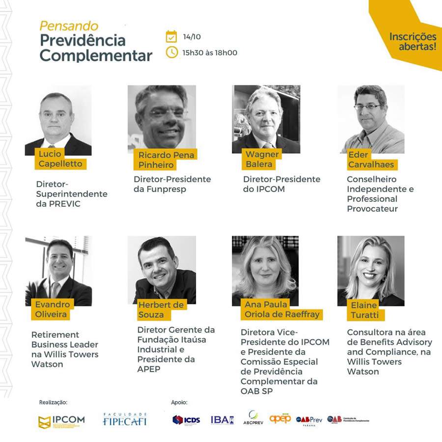 Confer&ecirc;ncia &ldquo;Pensando Previd&ecirc;ncia Complementar&rdquo;, on-line e gratuita