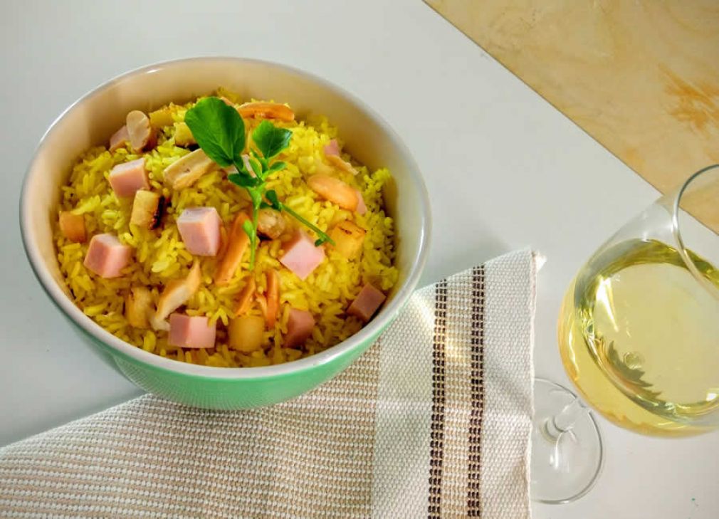 Arroz Cremoso de Peito de Peru e Castanho do Brasil
