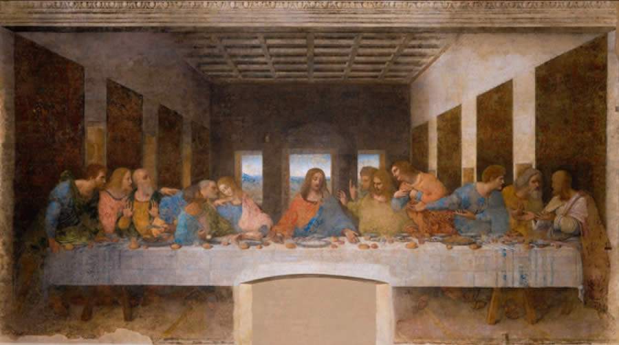 Exposição traz detalhes sobre as principais obras de Da Vinci, como “A Última Ceia”. Divulgação: MIS Experience