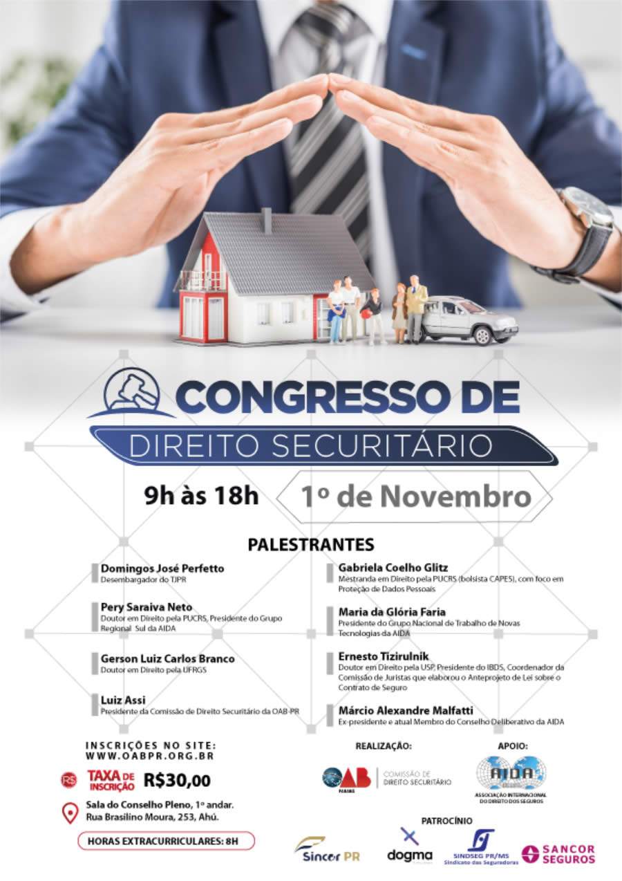 Nova Lei de Contrato de Seguros ser&aacute; debatida em congresso promovida pela OAB-PR