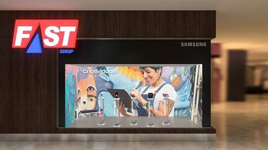 Fast Shop e Samsung idealizam vitrine interativa in&eacute;dita no mundo