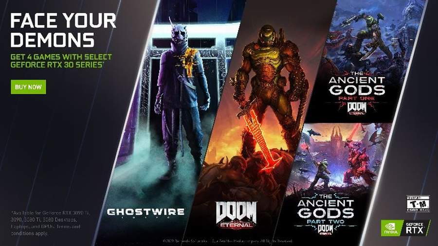 NVIDIA anuncia promo&ccedil;&atilde;o de GeForce RTX com &lsquo;Ghostwire Tokyo&rsquo; e &lsquo;DOOM Eternal&rsquo;