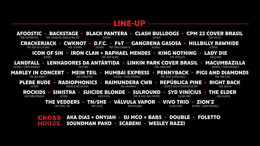 Confira o line-up do maior festival dedicado ao Dia Mundial do Rock do Paraná, o Festival Crossroads