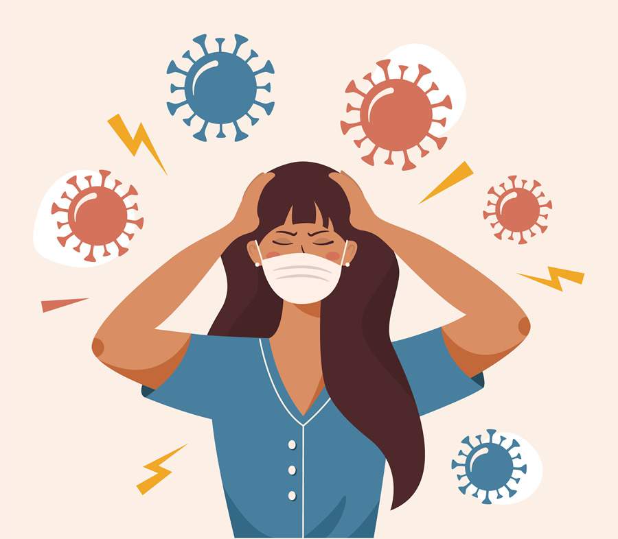 Dor de cabe&ccedil;a frequente &eacute; um dos sintomas da Covid longa - kanvictory_depositphoto