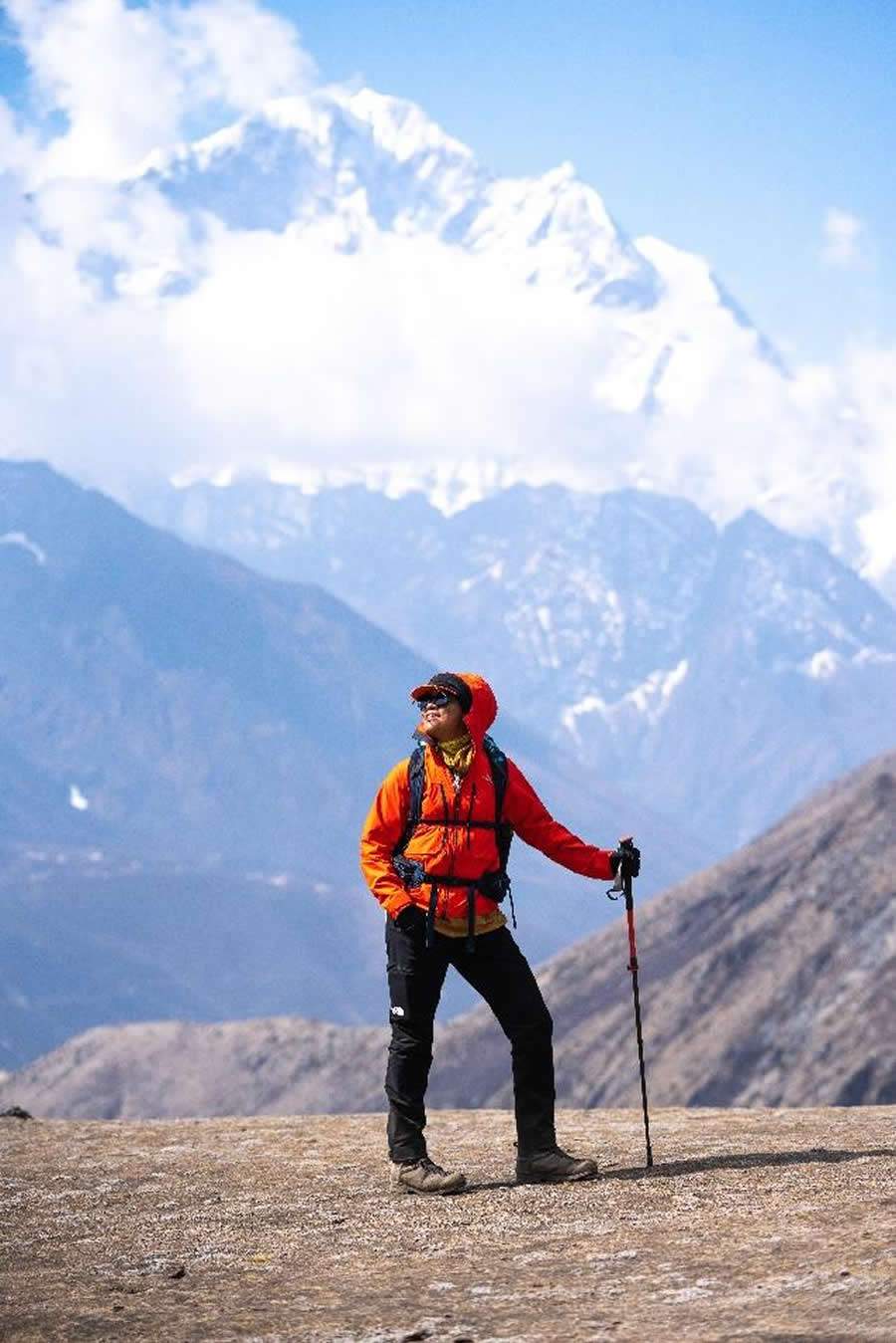 Aretha Duarte durante expedição ao Everest. Crédito: Divulgação