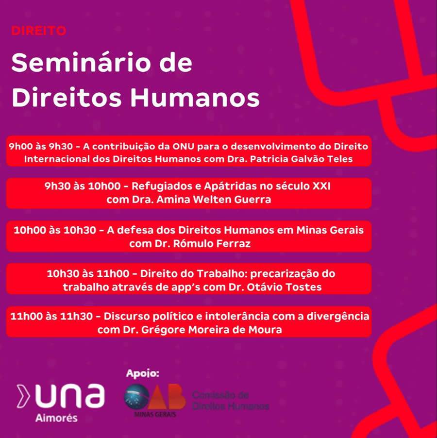 Direitos humanos serão debatidos em seminário