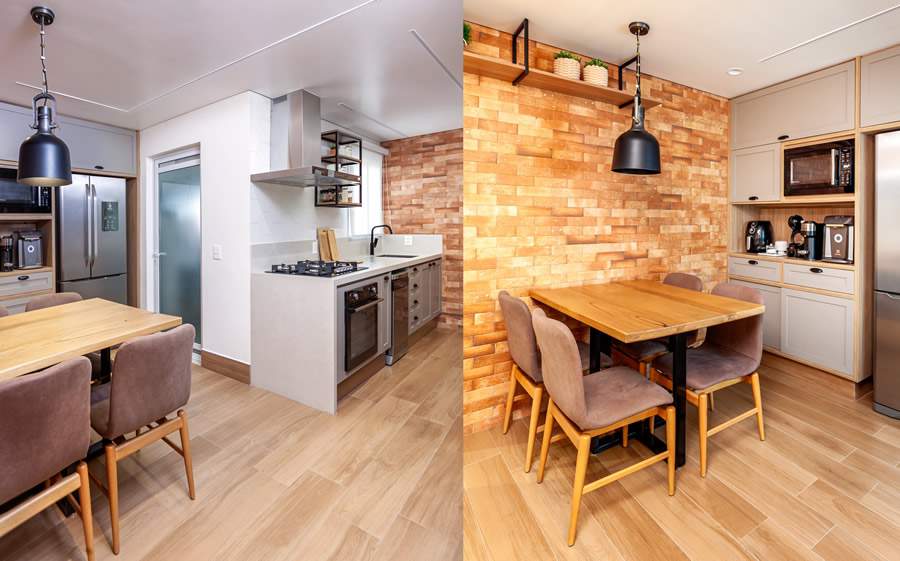 Nesta cozinha realizada pela arquiteta Cristiane Schiavoni, além da base de alvenaria executada antes da instalação dos móveis planejados, a pedra branca em composto de Quartzo foi escolhida pela profissional para trazer elegância à pia, mas principalmente facilidade aos moradores durante os cuidados diários. | Foto: Carlos Piratininga