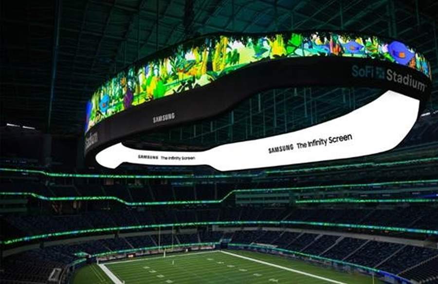 Samsung iniciou o Game Day com o maior videoboard de LED do mundo j&aacute; constru&iacute;do para esportes