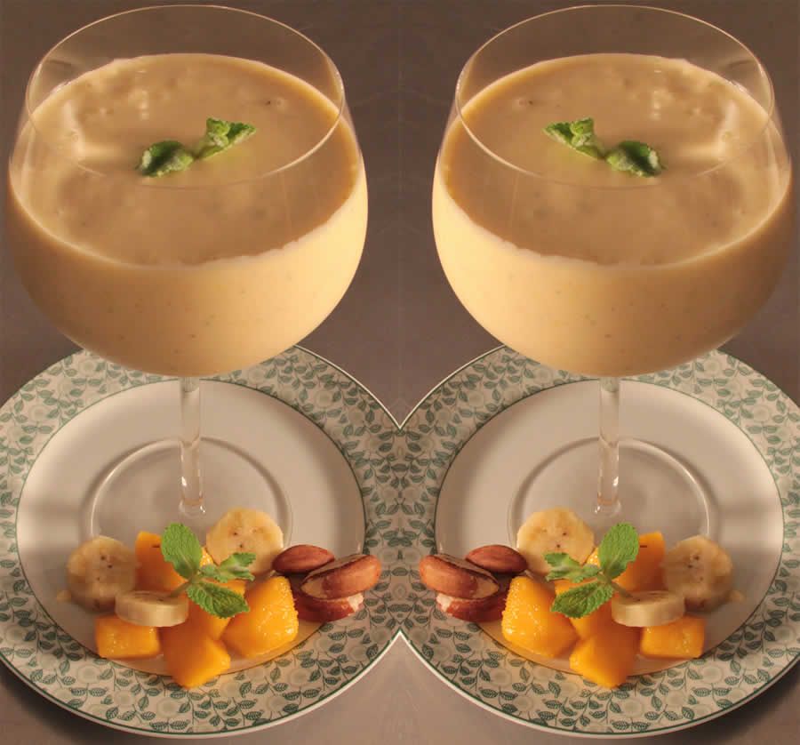 Smoothie de iogurte e frutas