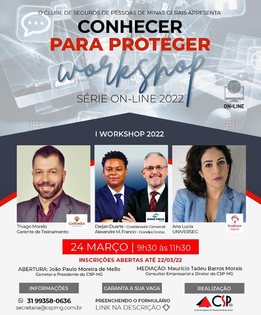 CSP-MG abre agenda de eventos com s&eacute;rie de workshops &ldquo;Conhecer para Proteger&rdquo;