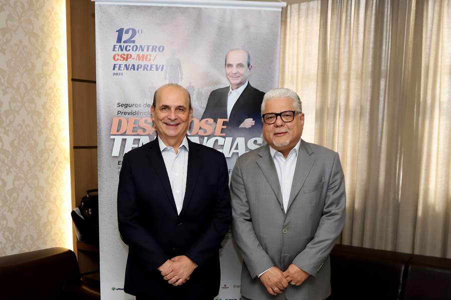 Edson Franco, presidente da FenaPrevi, e João Paulo Moreira de Mello, presidente do CSP-MG - Fotos: Arnaldo Athayde