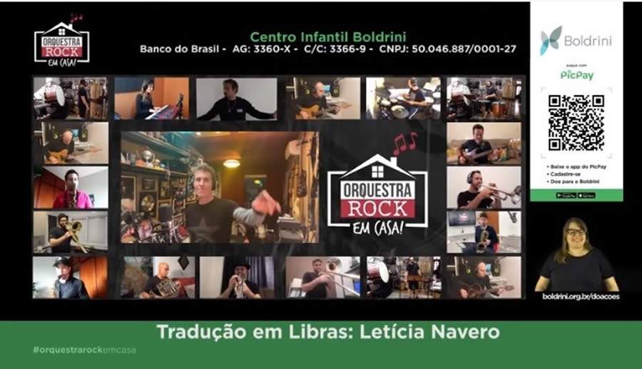 Orquestra Rock e Dinho Ouro Preto gravam vídeos com músicas em prol do Centro Infantil Boldrini