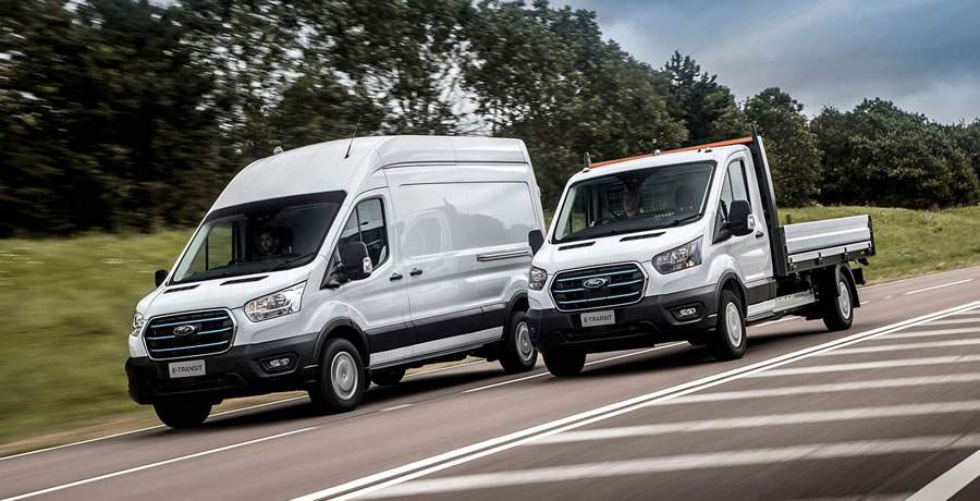 Ford Pro anuncia o in&iacute;cio de vendas da van el&eacute;trica E-Transit com nova vers&atilde;o chassi
