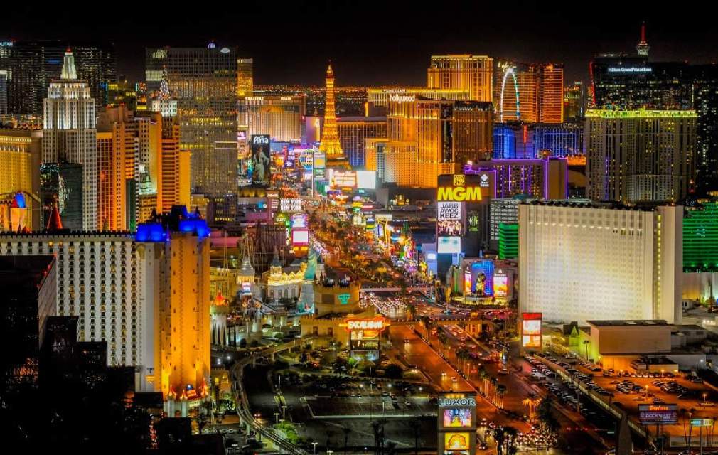 Vista noturna de Las Vegas 