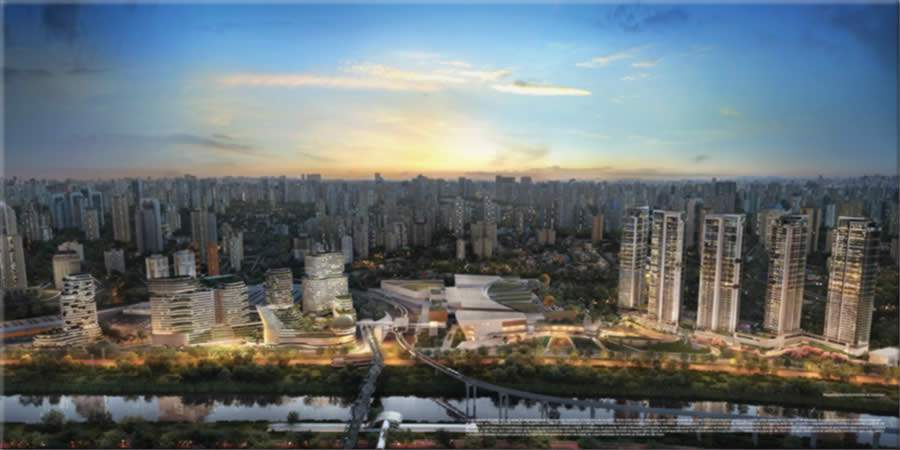 Perspectiva ilustrada do complexo geral - Divulga&ccedil;&atilde;o/Parque Global