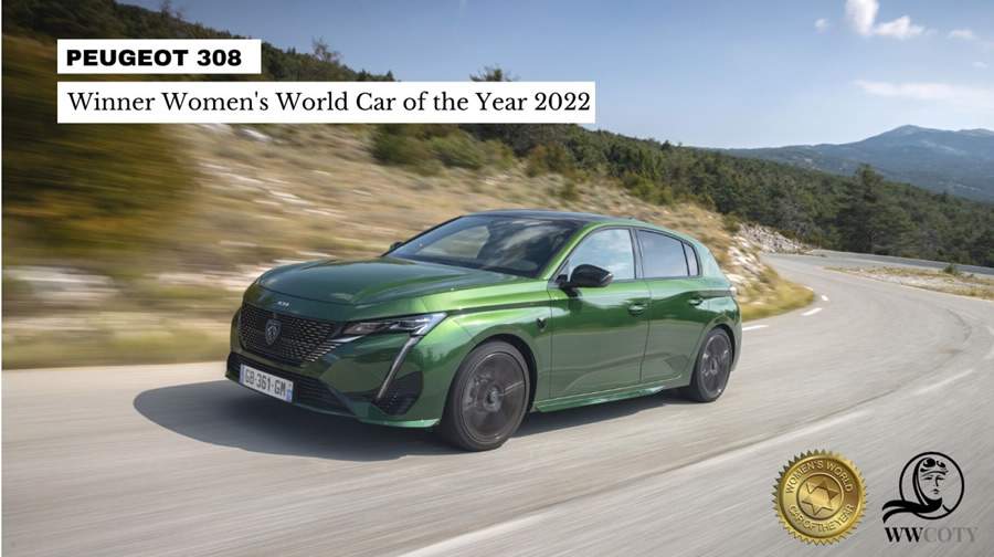 O novo PEUGEOT 308 vence premia&ccedil;&atilde;o &ldquo;Women's World Car of the Year 2022&rdquo; (WWCOTY) 2022