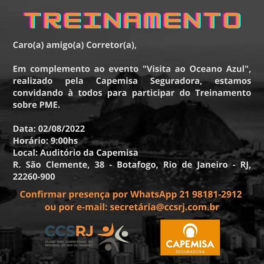 CCS-RJ e Capemisa: &Uacute;ltimas Vagas Para o Treinamento Para Seguros PME
