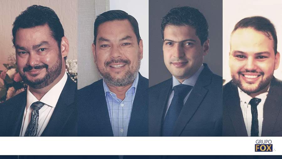 Foto - Empreendedores do Grupo Fox: (E/D) Paulo Rog&eacute;rio Ha&uuml;ptli, Alexandre Massao, Fernando Sabino e Paulo Rog&eacute;rio Ha&uuml;ptli Junior